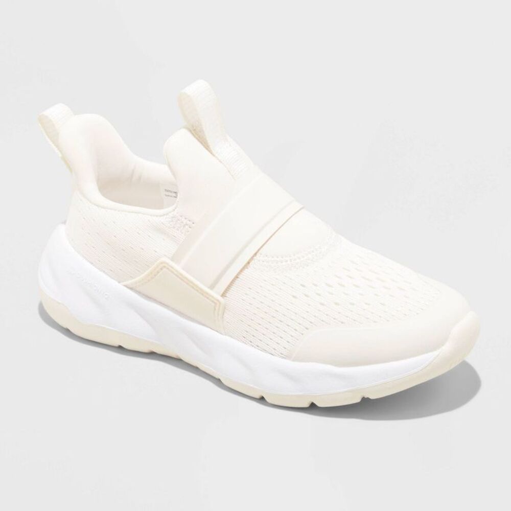 all in motion Kids Slip-On Athletic Shoes in Cream and White